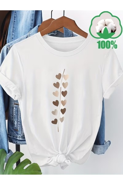 puolikuu Unisex Comfortable Fit Tshrit Printed Tshirt