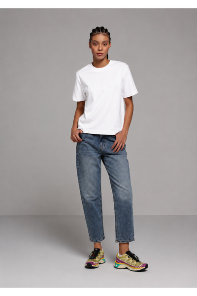 RAMİOR COLLECTION Tricou oversize din bumbac, cu mânecă scurtă, cu decolteu r...