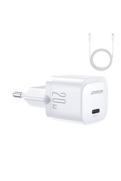 Joyroom Încărcător de rețea Mini JR-TCF02, USB-C, Încărcare rapidă, 20W, Cabl...