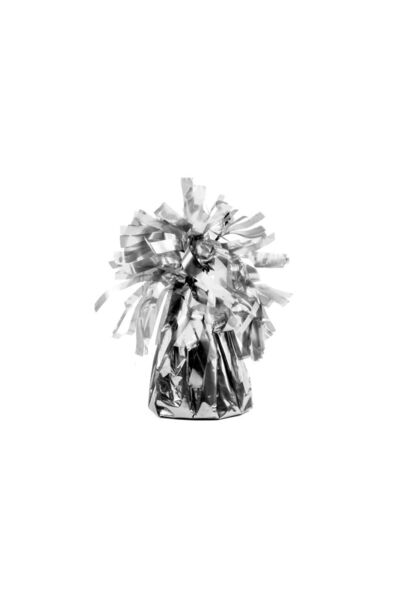 Partydeco Greutate pentru baloane Partydeco, formă conică, argintiu, 12 cm