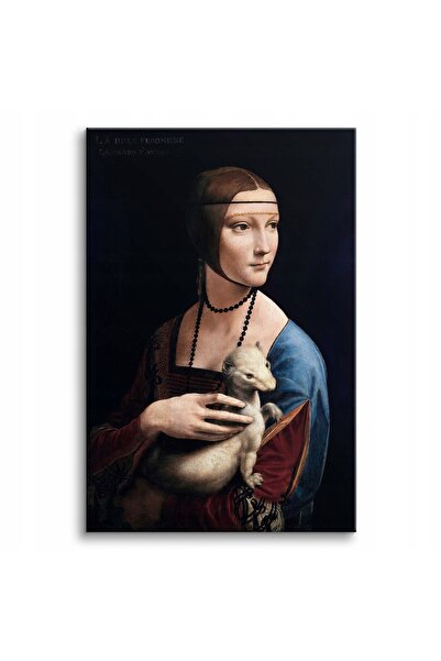 Naklejkomania "Doamna cu hermina" reproducere Leonardo da Vinci, arta, tablou...