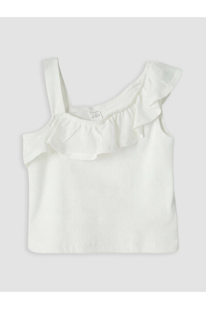 LC Waikiki Asymmetric Neck Ruffled Girls' Tank Top