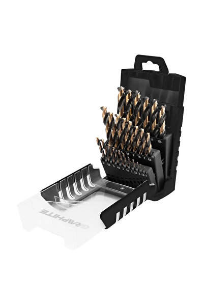 graphite Burghiu metalic grafit HSS Set cilindric 1,0-13,0 mm mm (55H090)