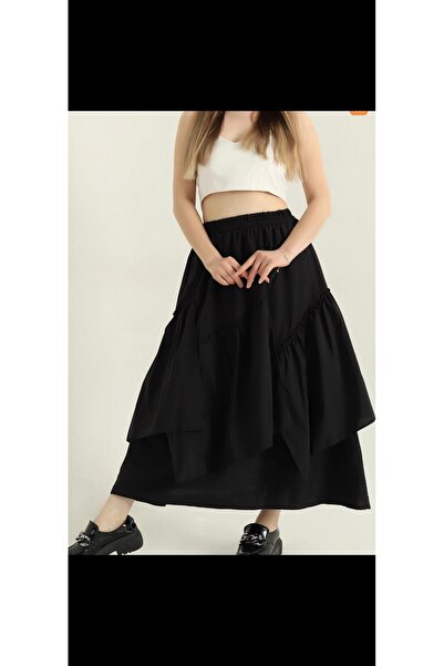 Azda Skirt, Skirt with Elasticated Waist and Cuffs