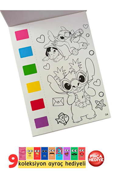Pembe Yayınevi Stitch Sihirli Boyama Giydirme - Sulu Boya Seti - Çıkartmalı Kıyafet Giydirme