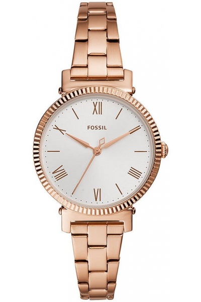 Fossil ES4791 ceas de damă la modă în aur roz.