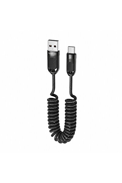 Toocki 3A 60W USB-A to Type-C Hızlı Şarj ve Veri Kablosu - 1.5m Uzayabilen Sp...