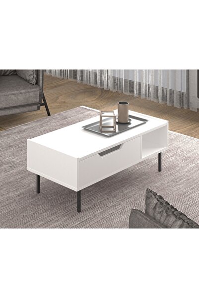 MERT SERT MOBİLYA İmroz Orta Sehpa 90cm x 45cm Metal Ayaklı