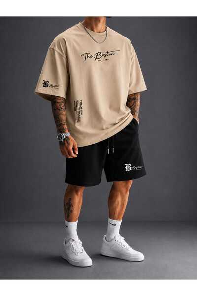 LOTS MODA Boston Signature T-Shirt and Shorts Set