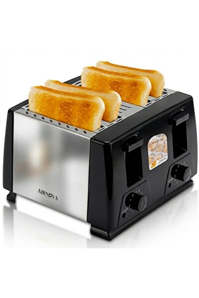 Airnova ®   Τοστιέρα CrispToast, 1500W, 4 θέσεις, 6 επίπεδα ψησίματος, Μαύρο-...