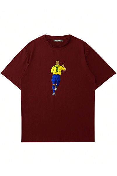 Mad&Calf Unisex Ronaldo Nazario Printed Crew Neck Oversize Tshirt