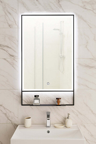 La Cucu Oglindă cu iluminare LED și întrerupător touch, MD6, 60x95cm, ramă ne...