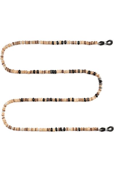 MINZA Badia Unisex Eyewear Chain, Beaded Eyewear Chain, with Coconut Wood, He...