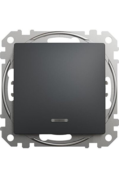 Schneider Electric Buton cu 1 pol, cu iluminare din spate, negru antracit, de...