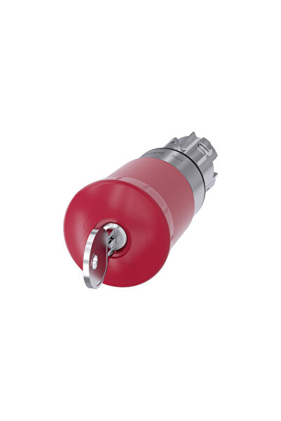 Siemens Buton ciupercă de urgență 22mm Metal rotund Roșu lucios 40mm cu bloca...