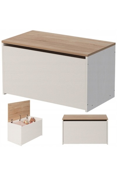 Muvu Cutie de depozitare albă cu încuietoare pentru jucării, în stil loft