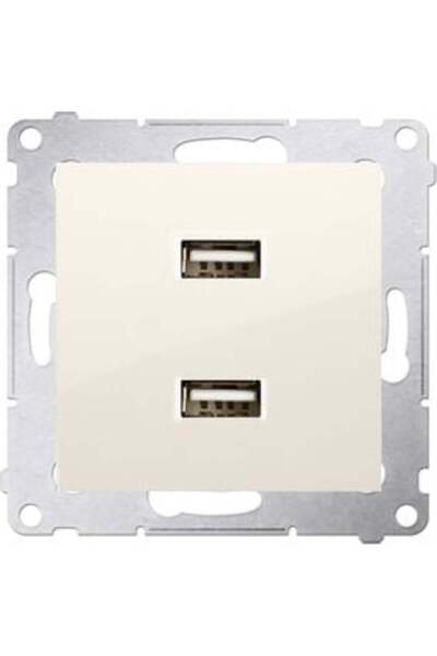 Kontakt-Simon Încărcător 2xUSB 2.1A 5V/DC crem (DC2USB.01/41)
