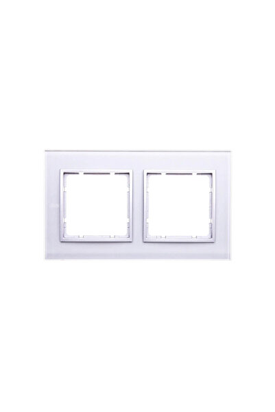 hager Berker Cadru dublu B.7 Sticlă orizontală din aluminiu auriu (10126414)