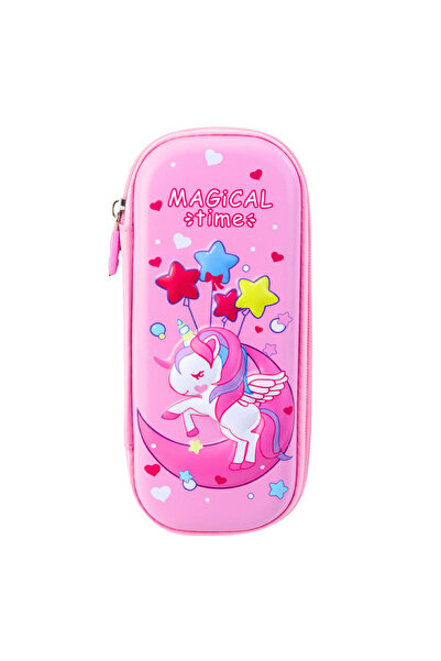 LeanToys Penar pliabil cu unicorn violet 23x10cm