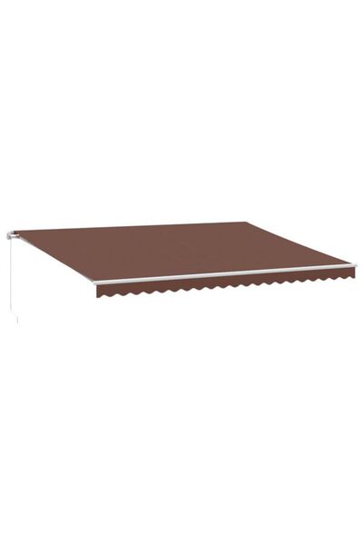 vidaxl Copertină retractabilă manuală cu LED, maro, 500 x 350 cm