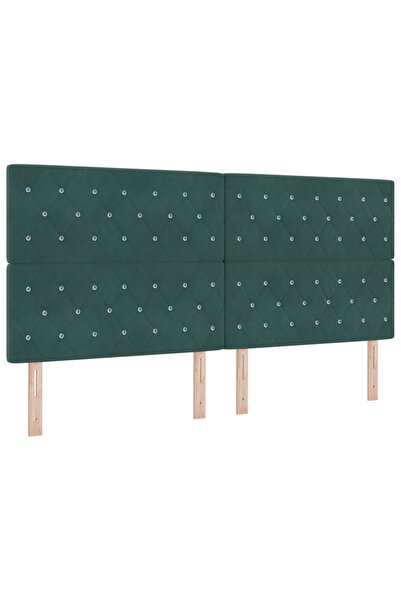 vidaxl Tăblie cap cu headboard Verde închis 200 cm Piele artificială