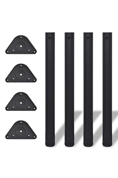 vidaxl Picioare de masă reglabile pe înălțime, negre, 710 mm
