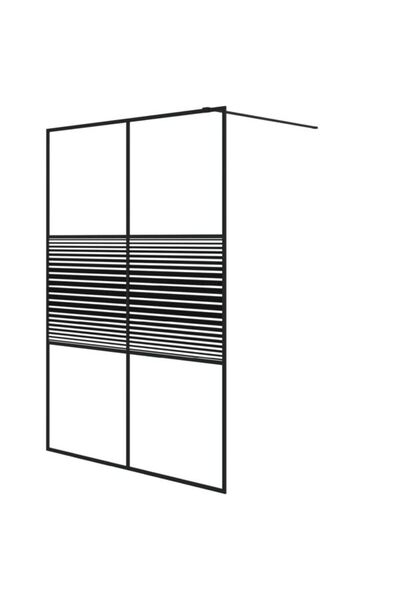 vidaxl Paravan de duș tip walk-in negru 140 x 195 cm, sticlă ESG transparentă