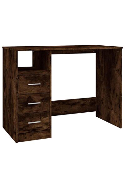 vidaxl Birou cu sertare, stejar afumat, 102x50x76 cm, lemn prelucrat