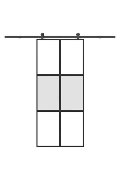 vidaxl Ușă glisantă cu sticlă securizată și set de feronerie din aluminiu