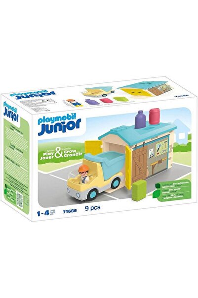Playmobil Παιδικό Ανατρεπόμενο Φορτηγό με Εργάτη (71686)