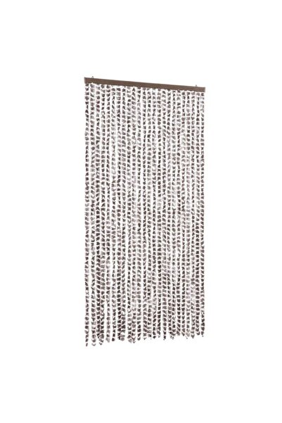 vidaxl Perdea anti-insecte, gri taupe și alb, 100 x 220 cm, șenilă
