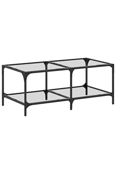 vidaxl Măsuță de cafea cu blat sticlă transparentă 98,5x50x40 cm oțel