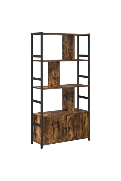vidaxl Raft pentru cărți Stejar fumuriu 80 x 30 x 155,5 cm