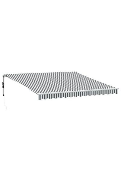 vidaxl Copertină retractabilă automată, antracit/alb, 400 x 350 cm
