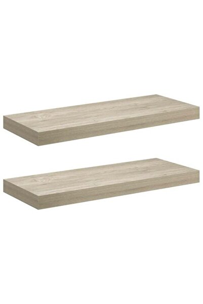 vidaxl Rafturi de perete, 2 buc., stejar 60 x 23.5 x 3.8 cm MDF