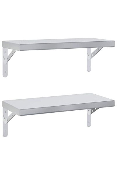vidaxl Rafturi de perete, 2 buc. 50 x 23,5 cm oțel inoxidabil argintiu