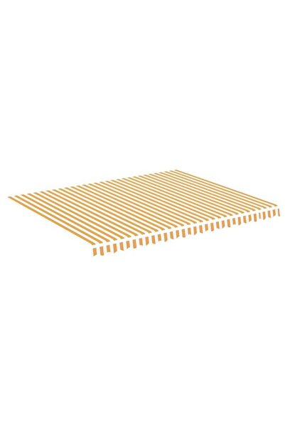 vidaxl Pânză de înlocuire pentru copertină, galben și alb, 4,5 x 3,5 m
