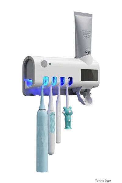 TeknoEser UV Diş Fırçası Sterilizatörü Otomatik Diş Macunu Dispenseri Banyo D...