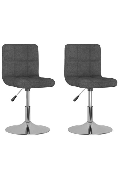 vidaxl Scaune de bucătărie pivotante, 2 buc., gri închis, textil