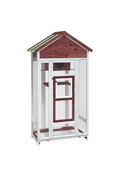 vidaxl Colivie pentru păsări maro 91.5 x 53 x 170 cm lemn masiv de pin
