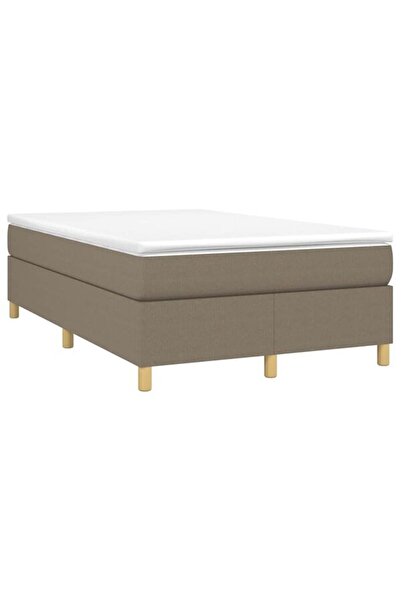 vidaxl Pat boxspring cu saltea, taupe, 120 x 190 cm, material textil