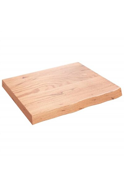 vidaxl Blat de baie, maro deschis, 60 x 50 x(2-6) cm, lemn masiv tratat