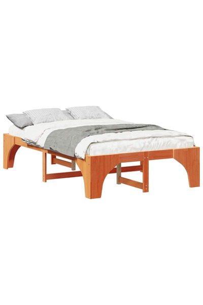vidaxl Cadru de pat Maro 135 x 190 cm Lemn de pin masiv