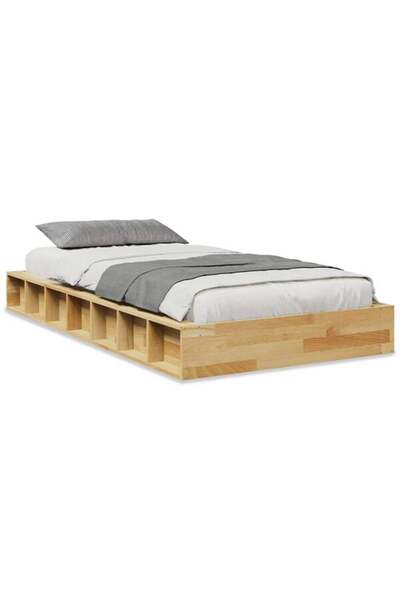 vidaxl Cadru de pat fără saltea 75 x 190 cm lemn masiv de stejar