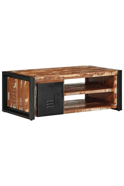 vidaxl Masuta de cafea multicolora 90x50x36 cm lemn masiv recuperat