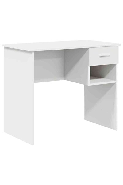 vidaxl Birou cu sertar cu raft Alb 90 x 49 x 75 cm Lemn compozit