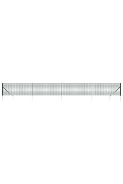 vidaxl Gard din plasă de sârmă cu țăruși de fixare, verde, 0,8 x 10 m