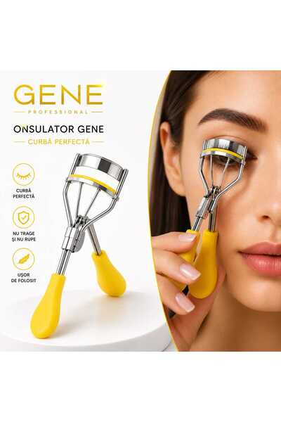 Glamura Lashes Ondulator Profesionist pentru Gene cu Mânere Galbene Ergonomet...