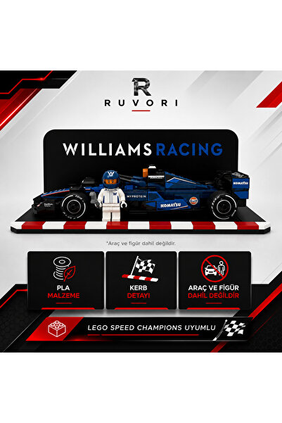 Lego Speed Champions F1 Araç Sergileme Standı - Williams Racing Takım Dekoru
