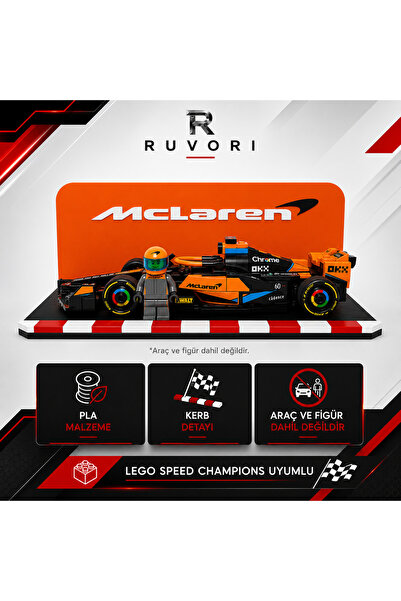 RUVORI Lego Speed Champions F1 Araç Sergileme Standı - McLaren Takım Dekoru